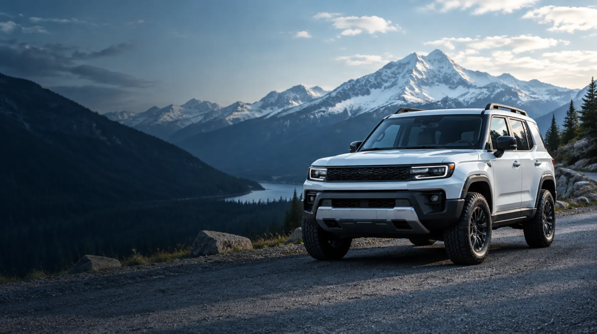 A new vehicle on an open road